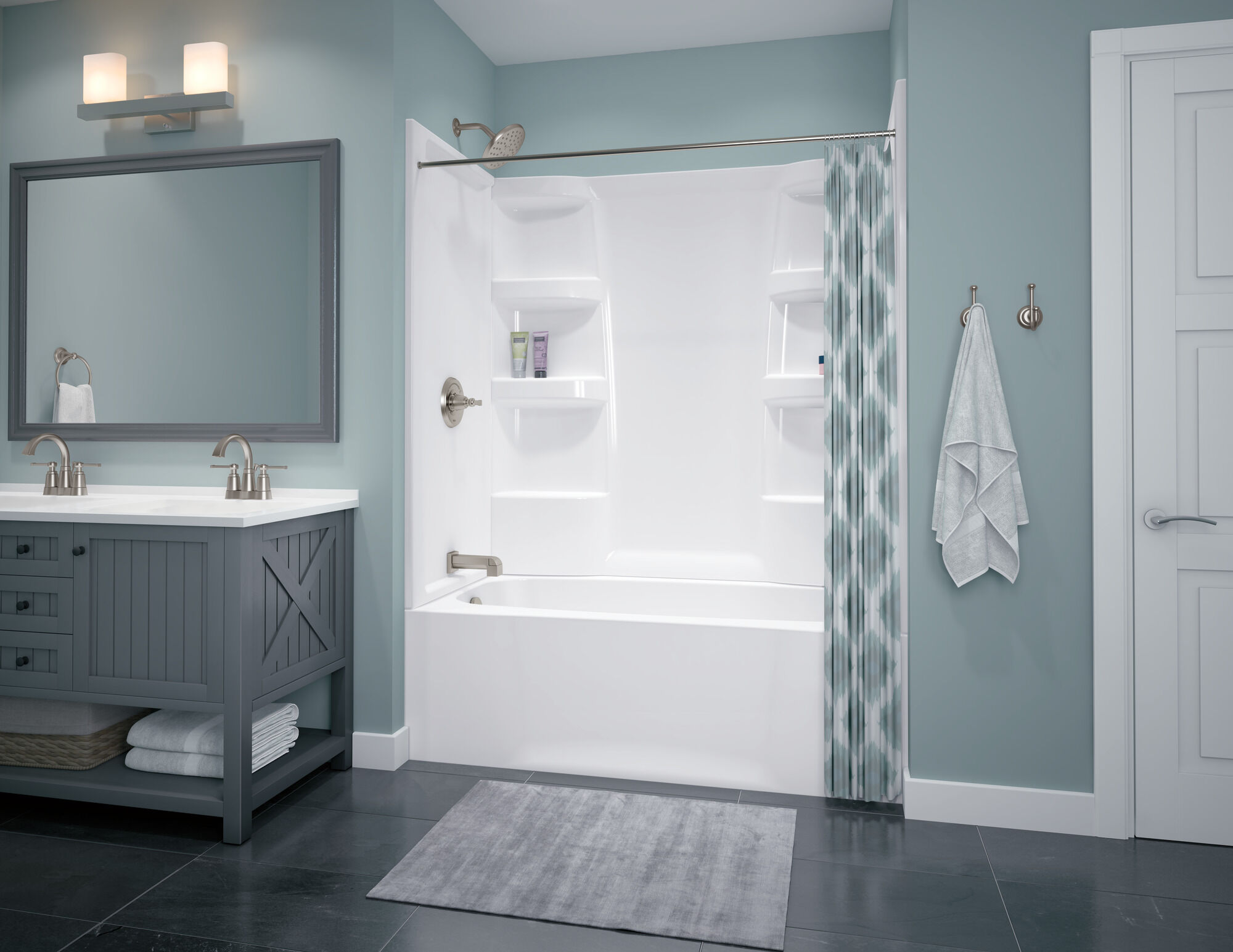 ProCrylic 60 дюймов x 32 дюйма Левая ванна Delta Faucet B10513-6032L-WH - Вид №2