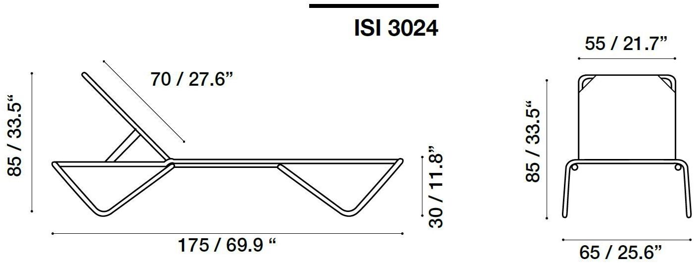 iSimar Откидной алюминиевый садовый шезлонг Barceloneta 3024 - Вид №2