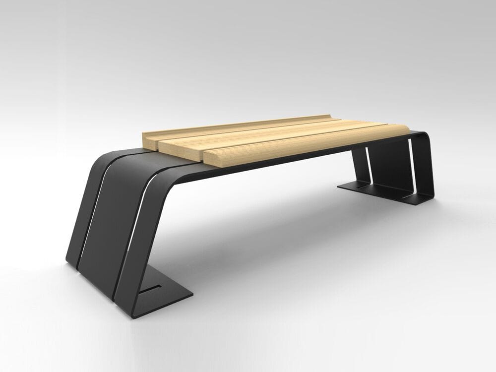 Стальная и деревянная скамья без спинки CITYSì Ash ARCH-00081521 - Вид №3