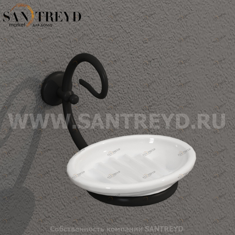 PA039; PA0053 Держатель для мыла (комплект) 21 см цвет Черный Globo Paestum Италия Ceramica Globo