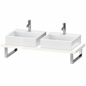 LC101C02222 L-Cube Консоль для накладной и встраиваемой сверху раковины компакт Белый глянцевый декор