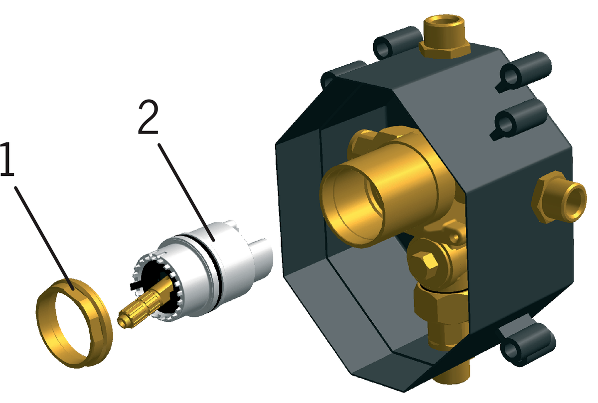 Oras 1286 Корпус смесителя для ванны и душа 1286  - Вид №4
