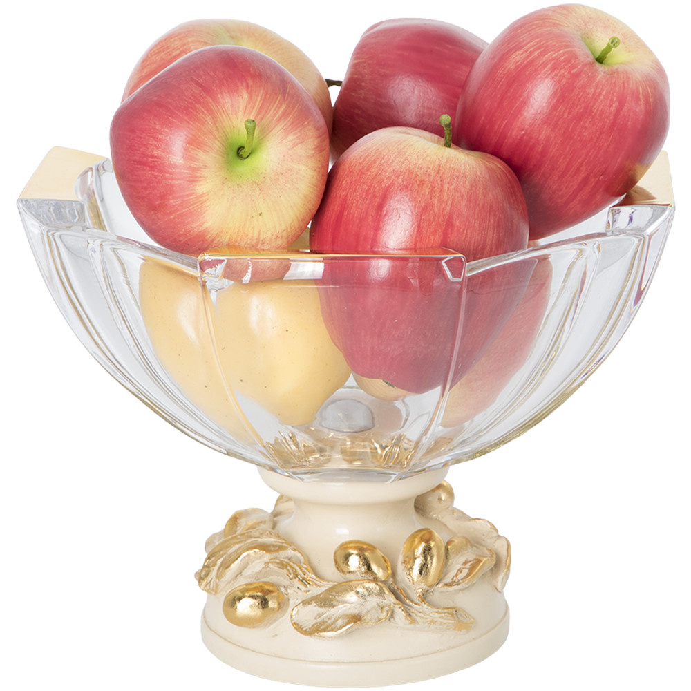 52101 BOGACHO Фруктовница-конфетница Oliva Branch Айвори мрамор, стекло  - Вид №2