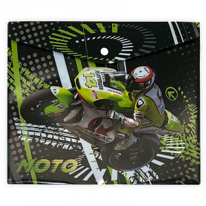 4256801 Папка-конверт с кнопкой 02 Мотоцикл