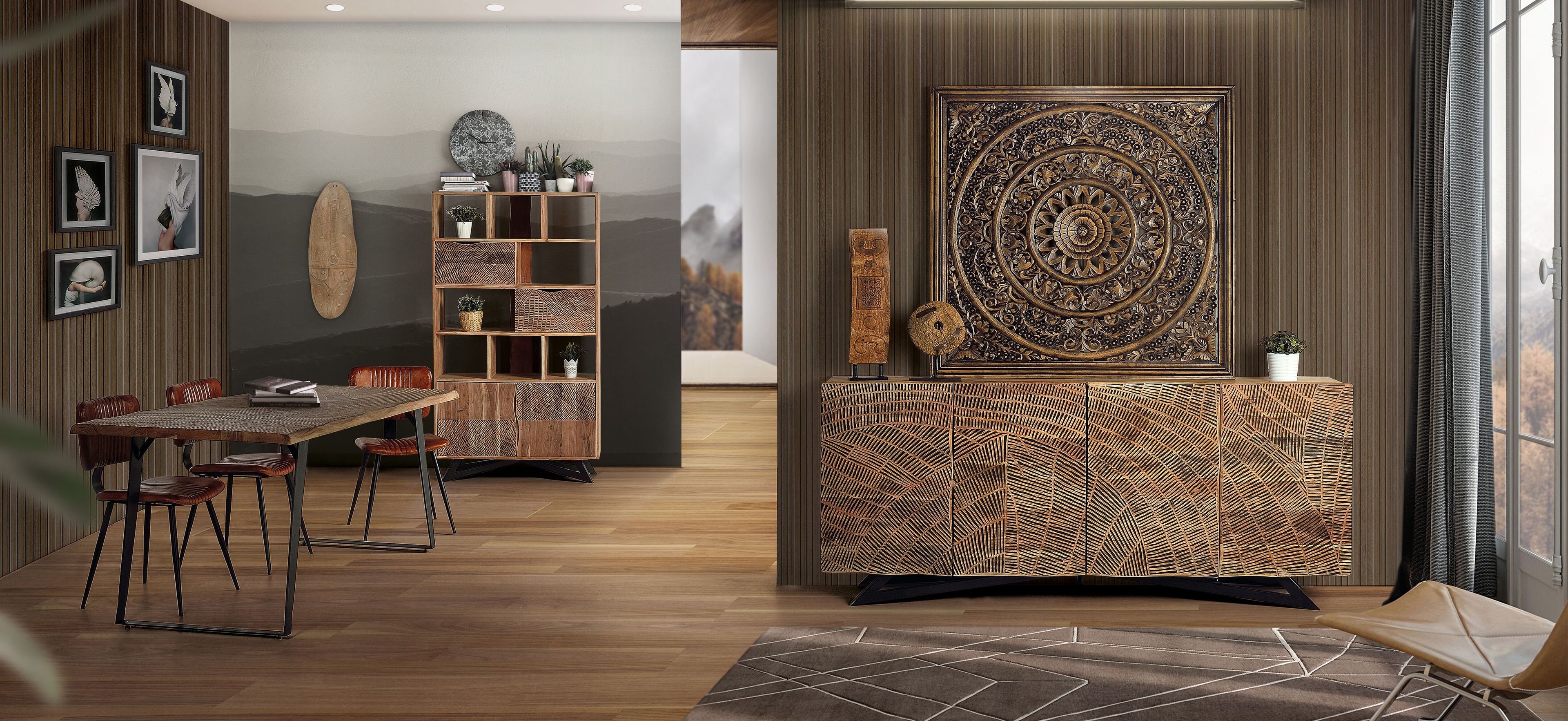 Прямоугольный обеденный стол из акации Giner y Colomer Yakarta ARCH-00075476 - Вид №2