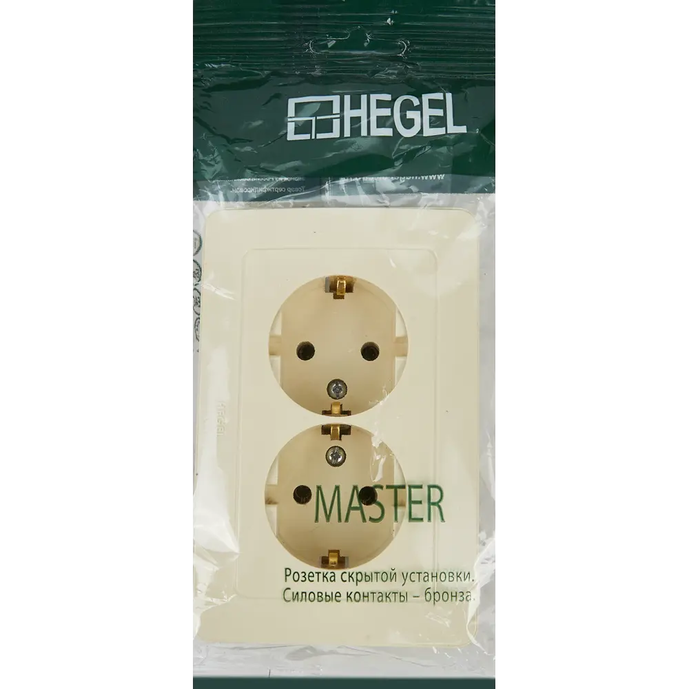 Розетка двойная Hegel с заземлением цвет слоновая кость 84399407 STLM-2012807  - Вид №5
