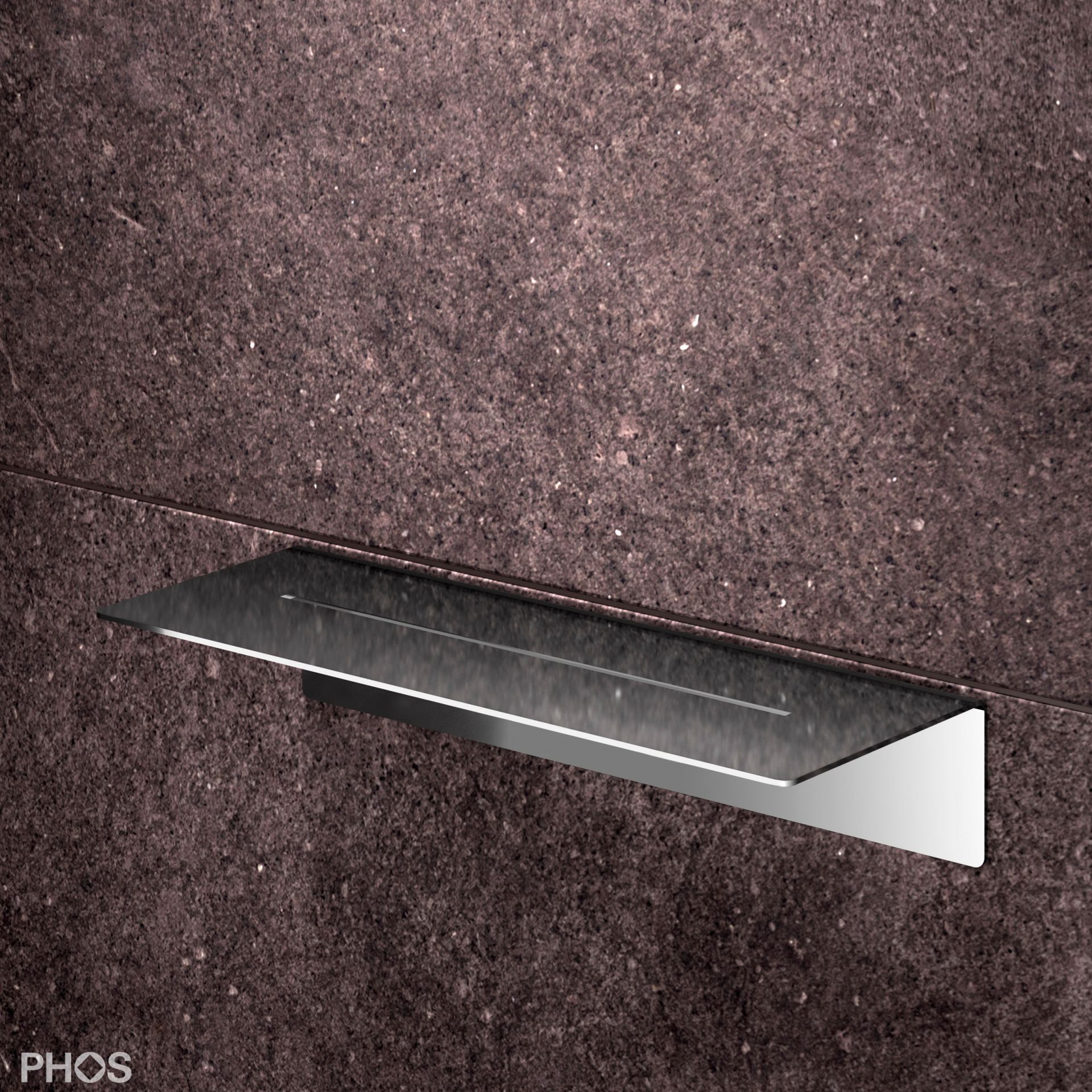 DA300K-PL Полка для душа клееная, длина 30 x глубина 12 см, полированная PHOS 