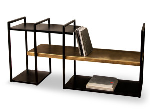 Металлическая двухсторонняя самонесущая Книжная полка