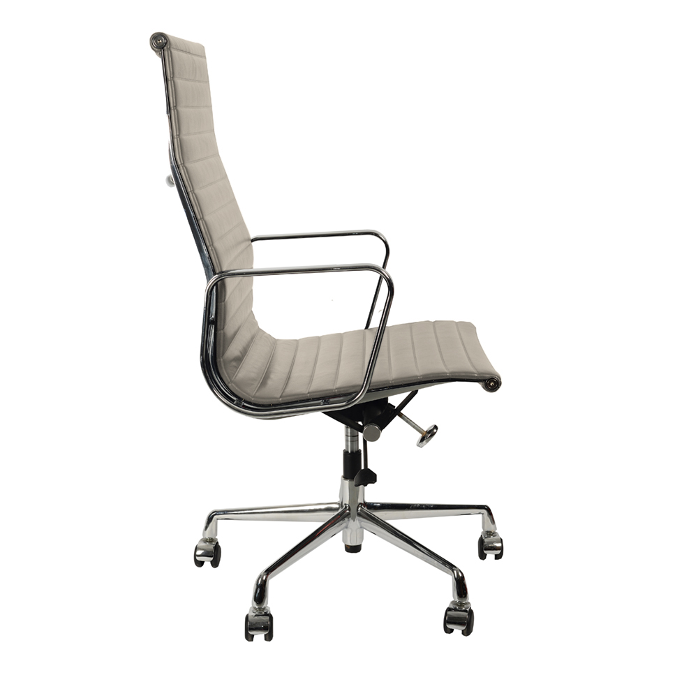 Кресло офисное кожаное 104х58 см серое Eames Style Ribbed Office Chair EA 119 SOHO DESIGN ДИЗАЙНЕРСКИЕ 00-3886260 Серый  - Вид №2