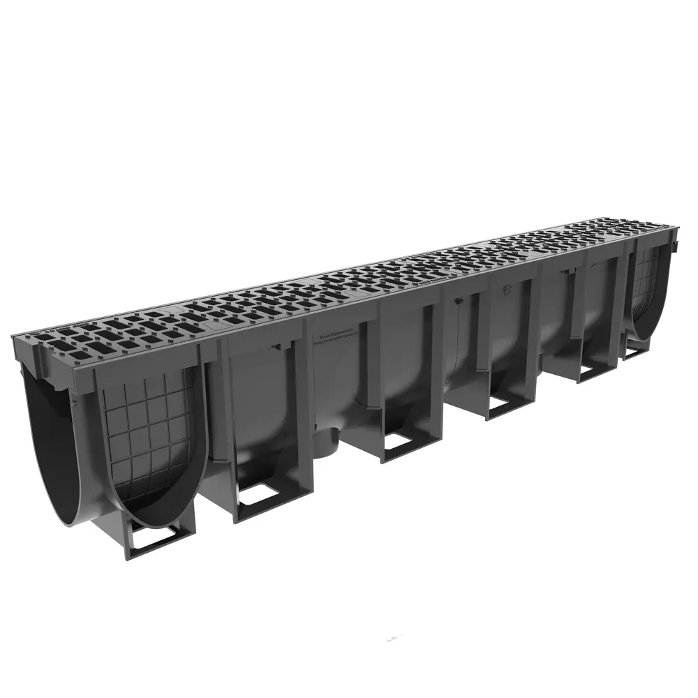 Канал с решеткой 1000x140x200 мм цвет черный 87979264 STLM-2150919 VS LINE 