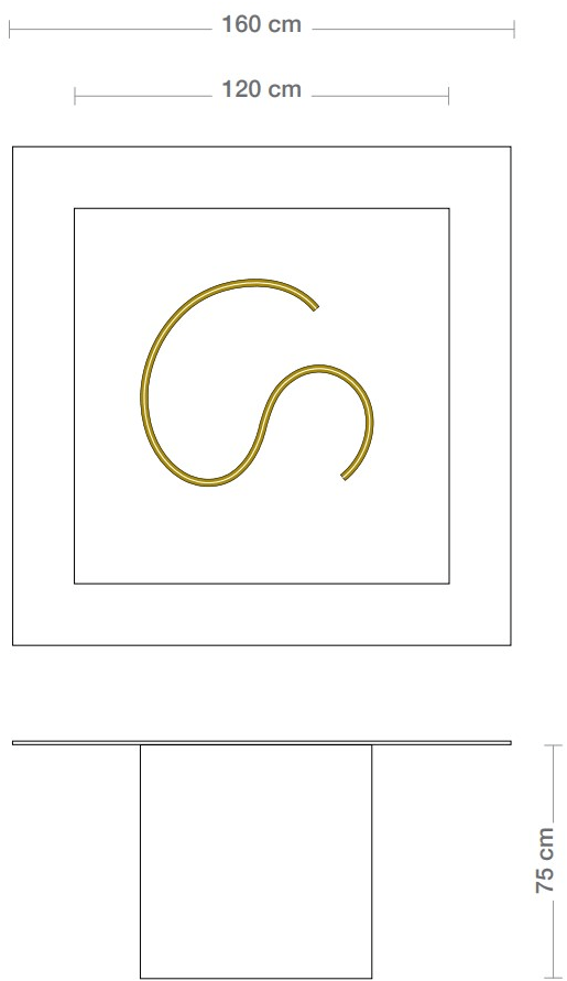 Unica by Tecnotelai Квадратный стол из стали и стекла Nastri sun-id-1516526 - Вид №2