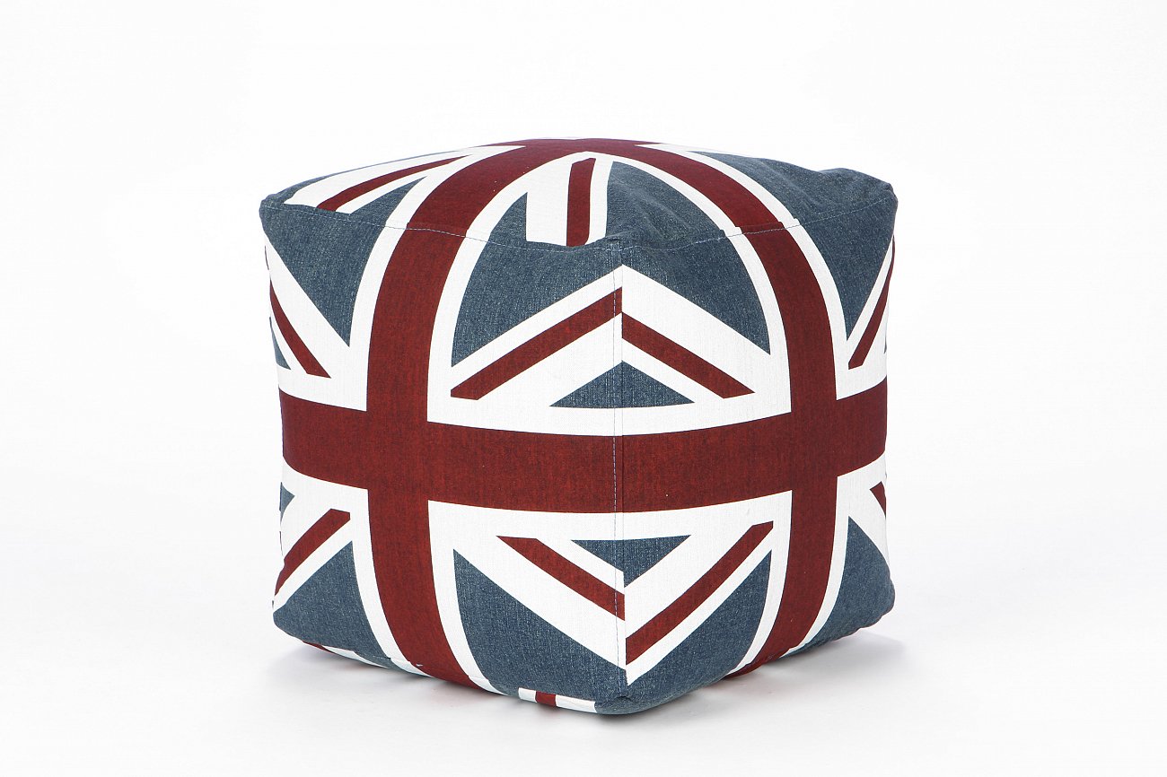 Пуф Londres английский флаг LAZY LIFE PARIS ДИЗАЙНЕРСКИЕ 051200 Белый;красный;синий;разноцветный  - Вид №3