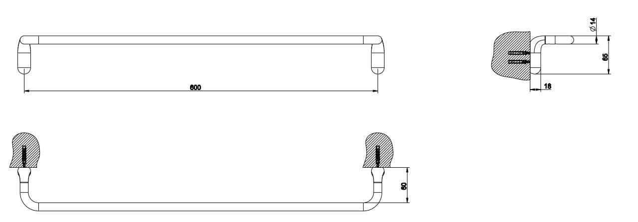 Металлический держатель для полотенец Gessi капля ARCH-00081243 - Вид №3