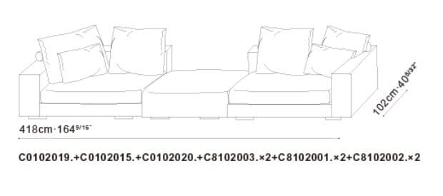 Модульный тканевый диван CAMERICH CASA ARCH-00069149 - Вид №5