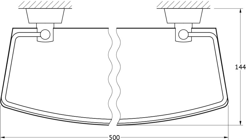 VIZ 015 Полка с держателями 50 cm FBS Vizovice - Вид №1