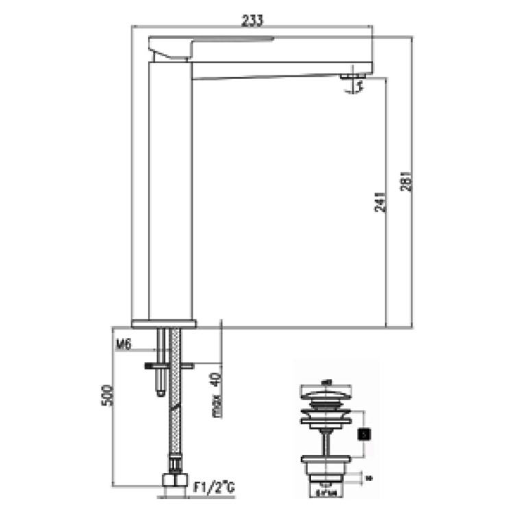 PE830402015SSE Смеситель для раковины Webert Pegaso - Вид №1