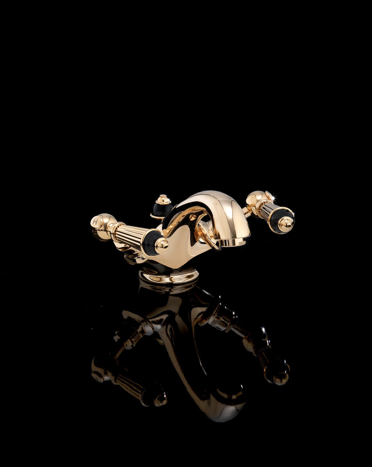 BLD74 Кран для раковины Black Diamond с 1 отверстием Devon&Devon  - Вид №1