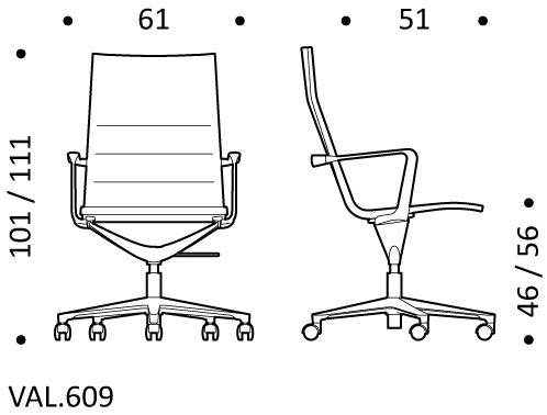 ICF Поворотное офисное кресло из кожи с 5-ю спицами и колесами Valea sun-id-1358564 - Вид №4