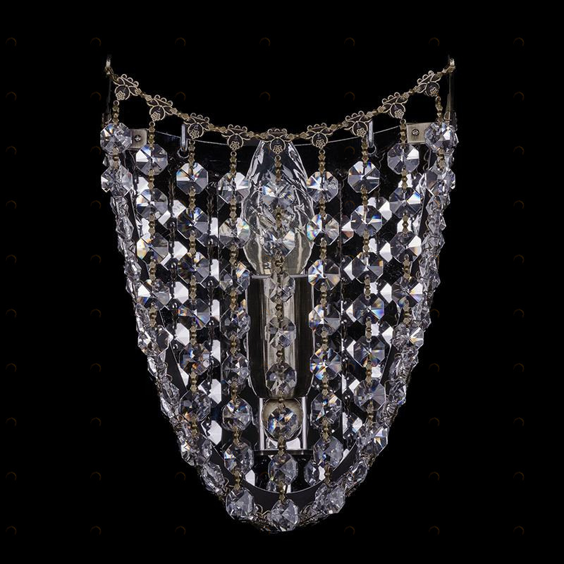 Настенный светильник бра Down 7708/1/S/Pa BOHEMIA IVELE  078654 Прозрачный;серебро 