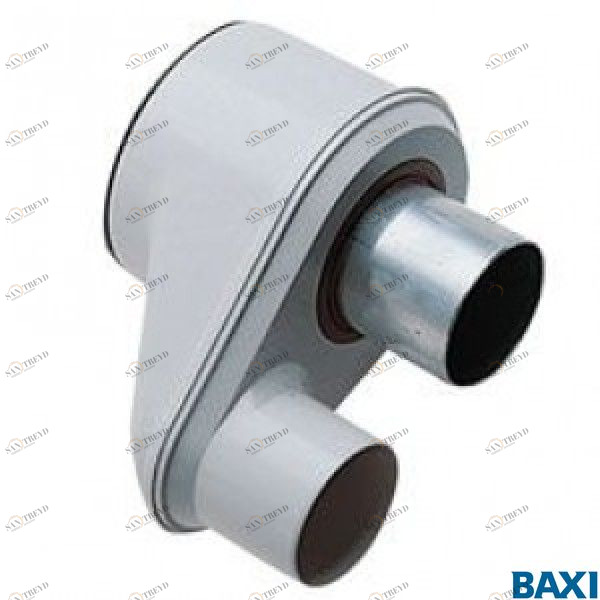 KHG71409381 Адаптер для перехода с раздельных труб диам. 80 мм на коаксиальную диам. 125/80 мм, HT (KHG71409381) BAXI 