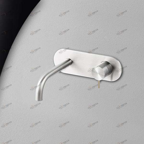 Смеситель для раковины сталь глянцевая с бежевой ручкой Toki Radomonte TKI21LCIL28