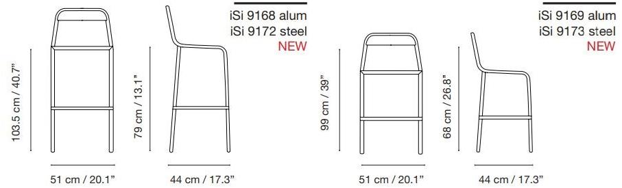 iSimar Высокий штабелируемый табурет Rimini 9168 / 9169 - Вид №3