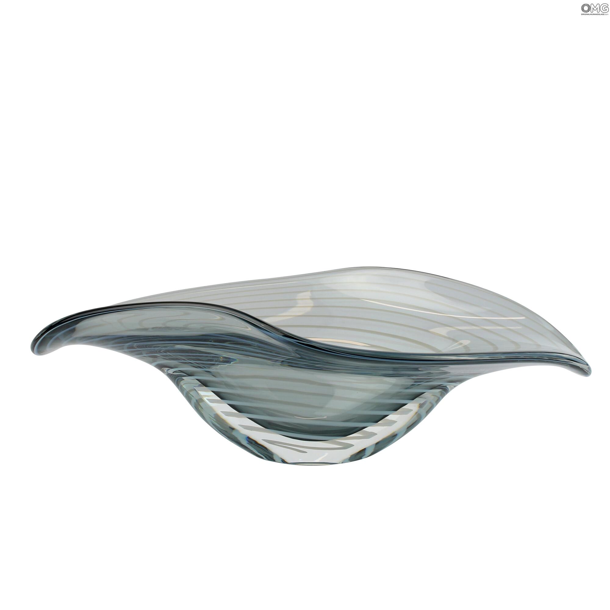 3873 ORIGINALMURANOGLASS Декоративная чаша Серая гондола - соммерсо - муранское стекло OMG 53 см  - Вид №1