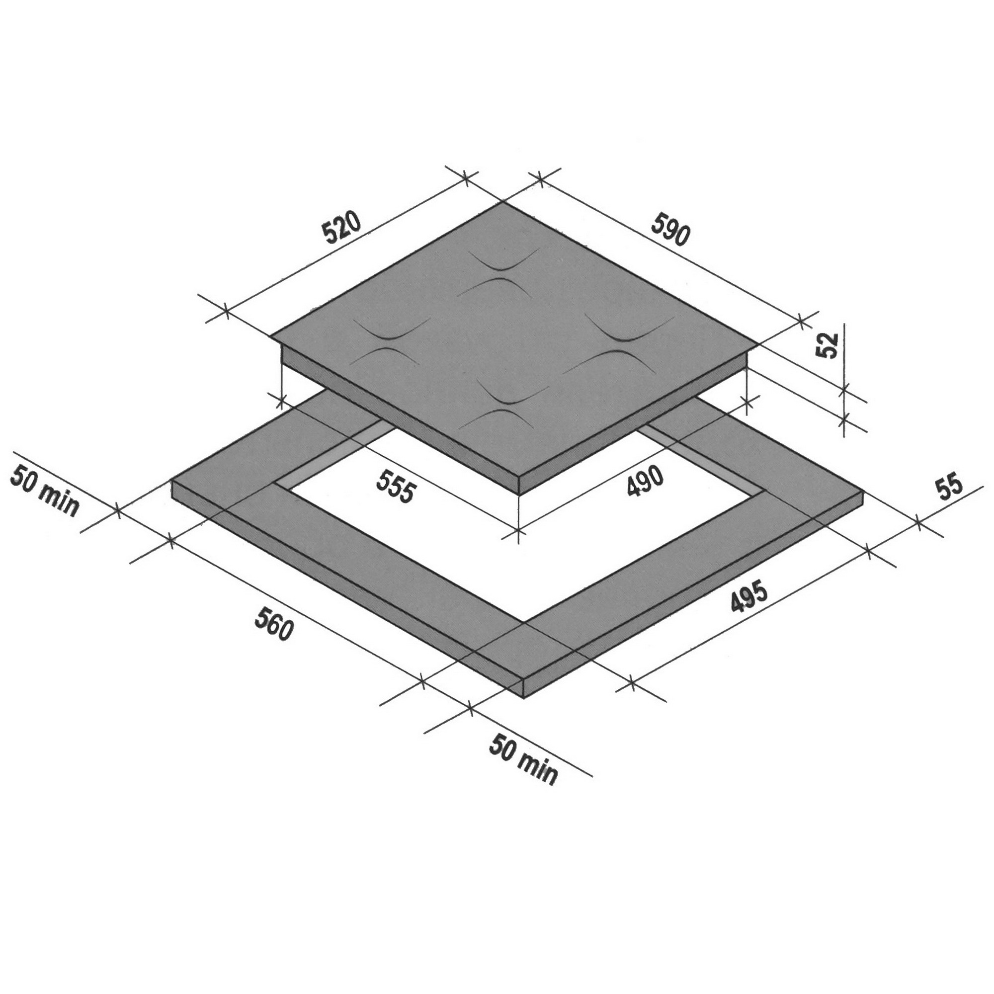 9941775 Индукционная варочная поверхность KRONA VIRGOLA 60 BL KRONA1 STDN-0005142 - Вид №6