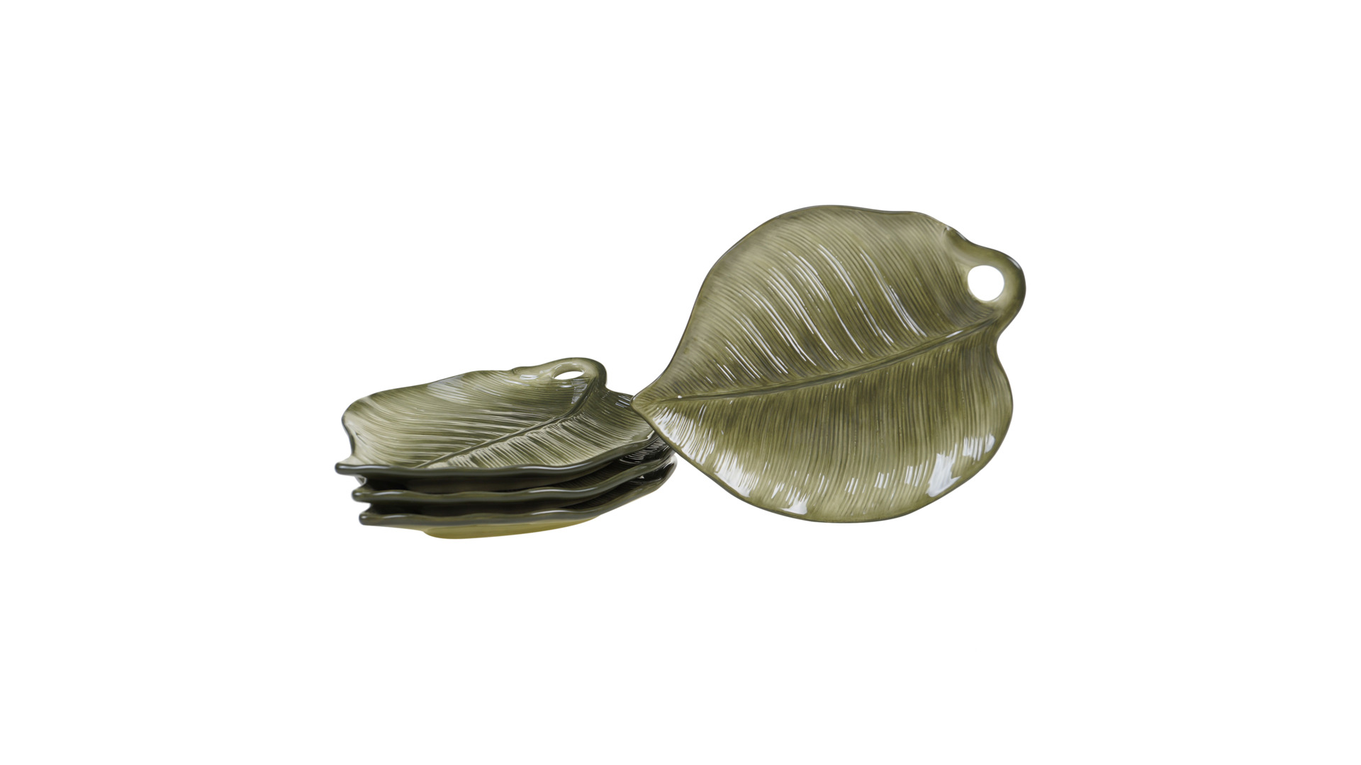 10638462 Certified International Блюдо-лист сервировочное 3D Certified Int. Пальмовые листья 25х20см, керамика Керамика  - Вид №1