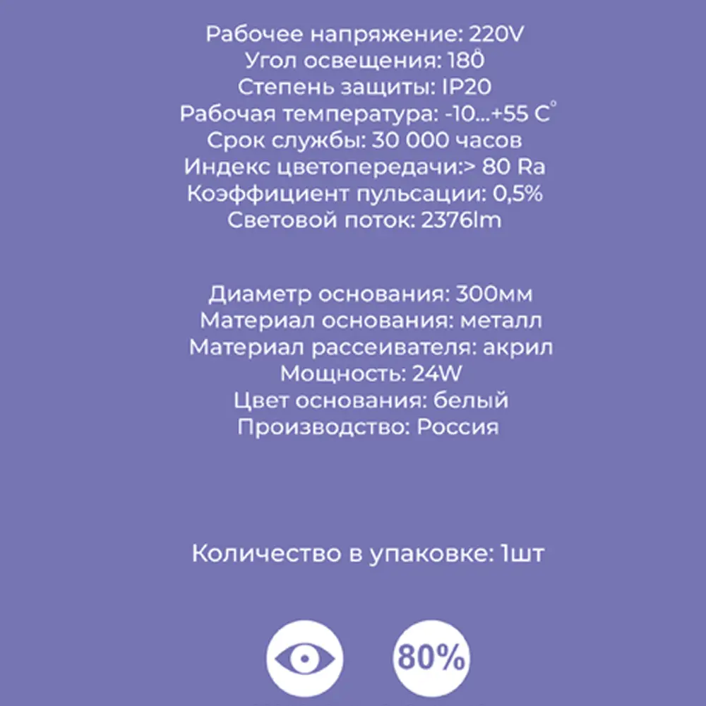 Светильник настенно-потолочный светодиодный Эйри, 9 м², 18 Вт, холодный белый свет, цвет белый матовый 83161289 STLM-2000921 СЕМЬ ОГНЕЙ  - Вид №5
