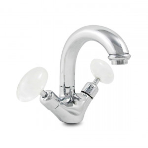 2132 ** 09C Смеситель для раковины на одно отверстие с поворотным изливом Nicolazzi Series Cristallo di Rocca