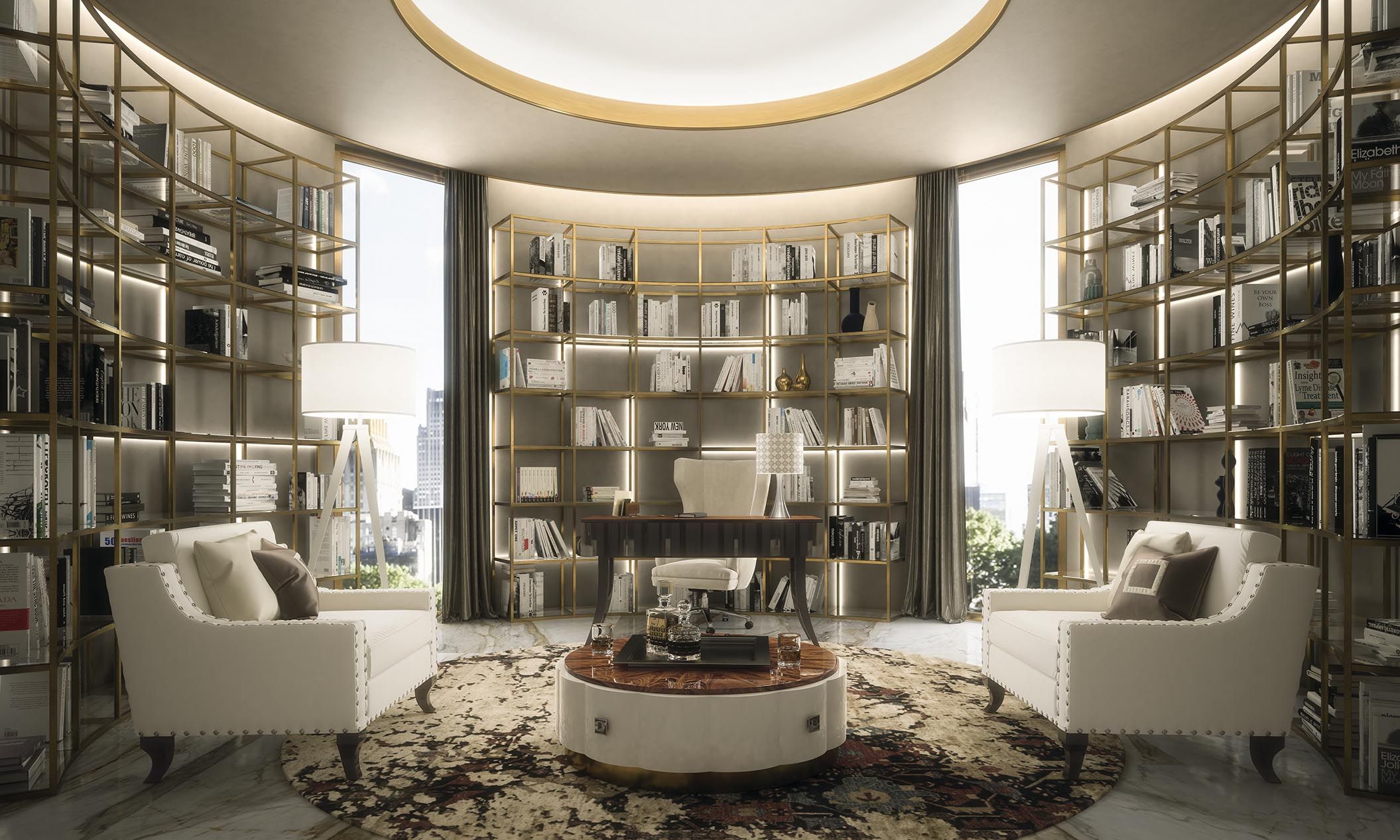 Деревянный шпон круглый низкий журнальный столик GUERRA VANNI ARCH-00044356 - Вид №1