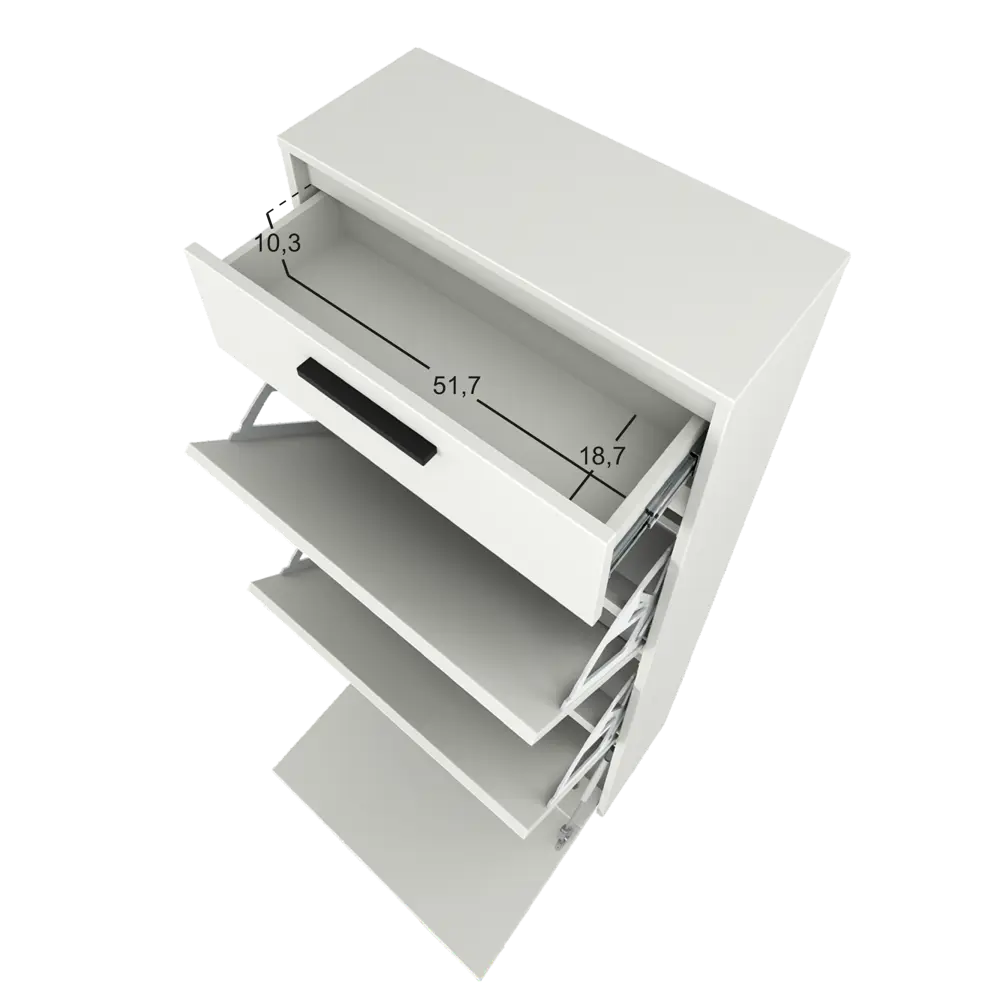 Шкаф для обуви Лион 60x143.5x24 см 3 ящика ЛДСП цвет белый Santreyd STLM-2116973 - Вид №8