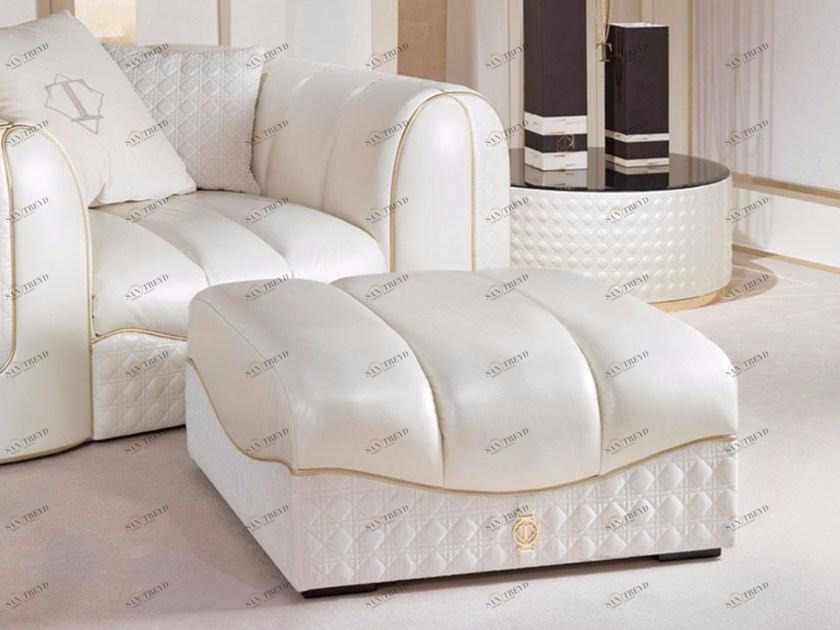 Turri Квадратный кожаный пуф с обивкой Caractere sun-id-1365909