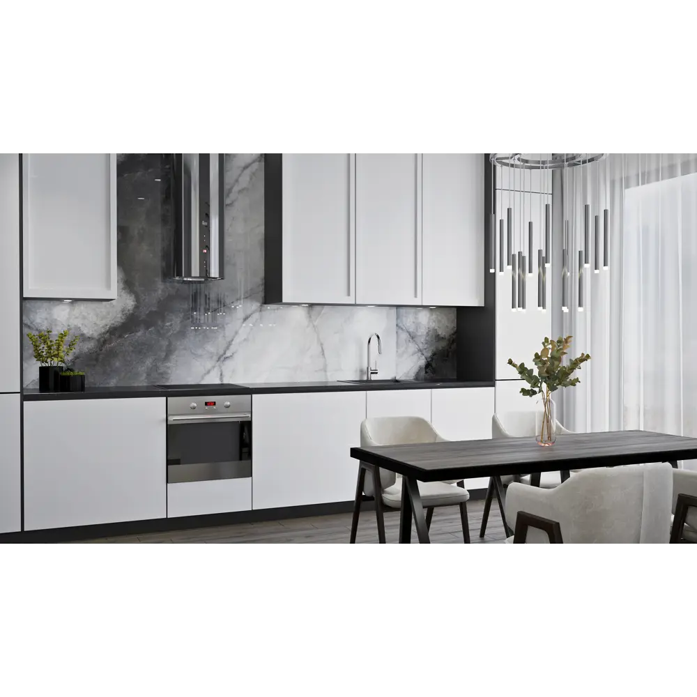 Стеновая панель Onyx Silver 120x60x0.4 см АКП цвет серый 89199636 STLM-2150074 Santreyd  - Вид №2