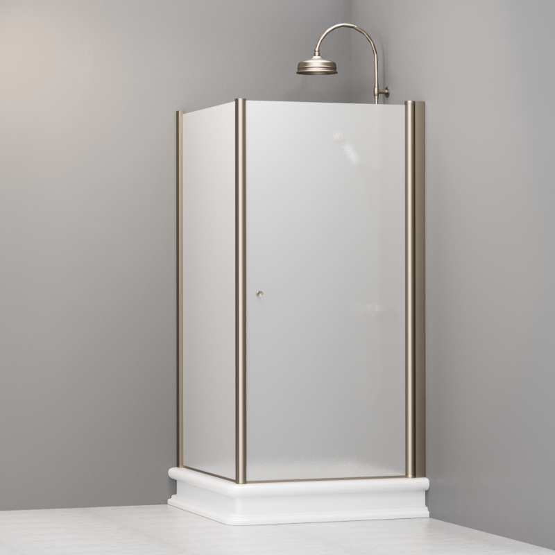9150S3 Душевая кабина SX с распашной дверью и фиксированной боковой частью для душевого поддона 100x100 квадрат, цвет Бронзовый Kerasan RETRO Италия 