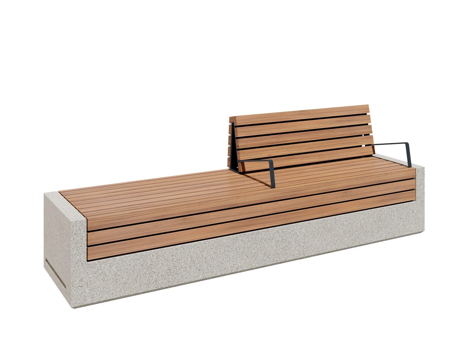 Бетонная скамья и ироко с подлокотниками amop Comporta ARCH-00106185 - Вид №2