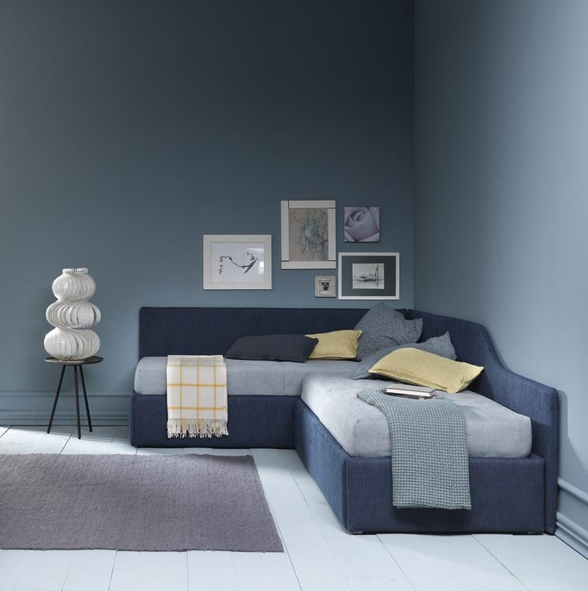 Bolzan Letti Односпальная кровать с фигурным угловым изголовьем Line sun-id-1478578 - Вид №3