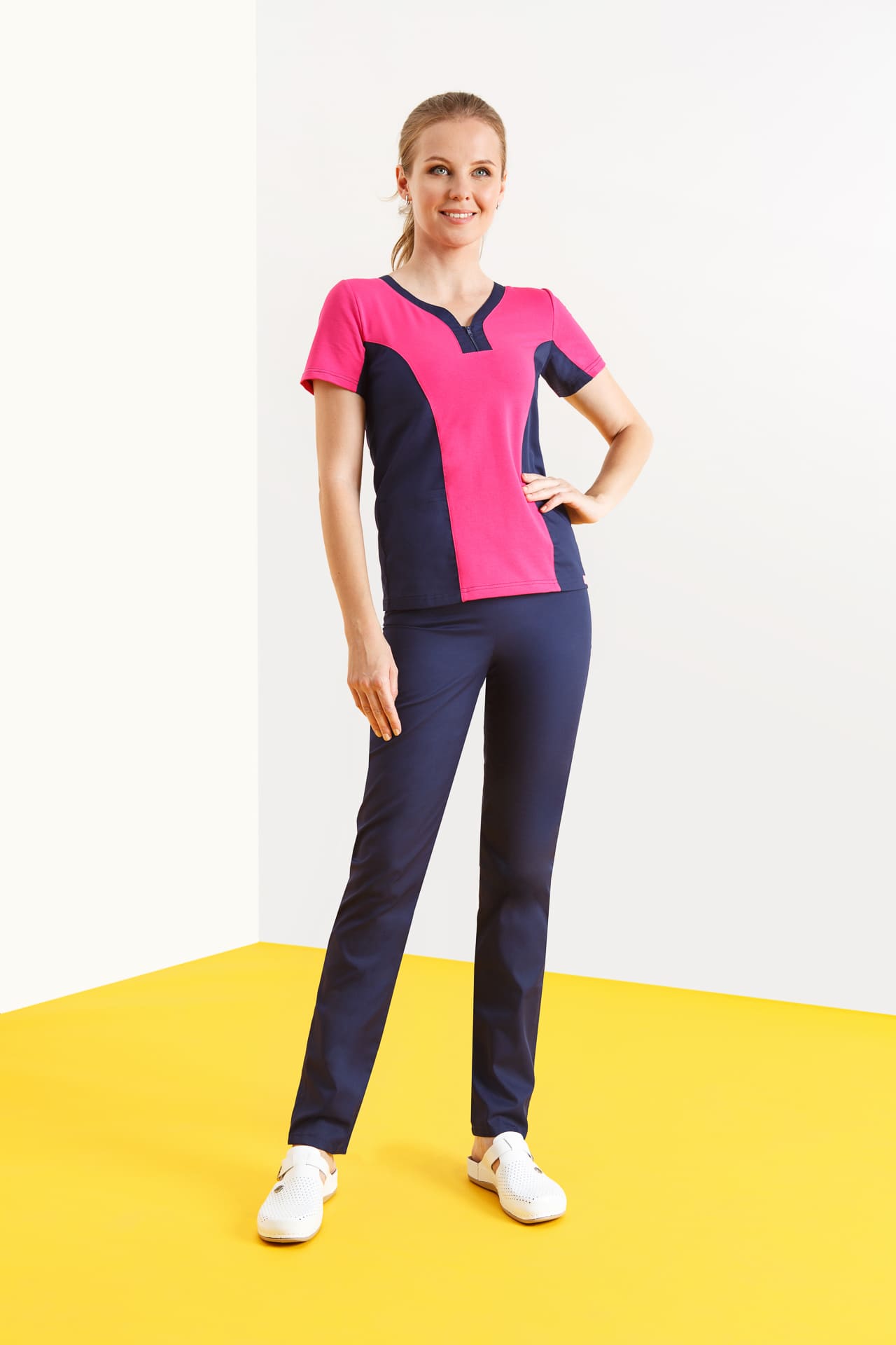 4958601 Костюм Шарм темно-синий с фуксией  Медицинская одежда размер 44 Спецодежда  - Вид №5