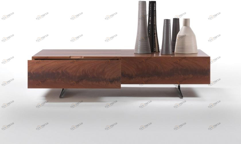 Flexform Низкий журнальный столик из красного дерева с отделением для хранения вещей Piuma sun-id-1454140