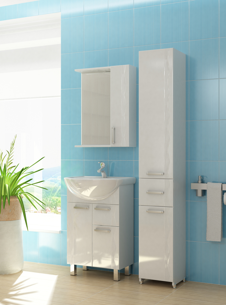 Зеркало Atlantic 1-550 правый, со спотом550⨉150⨉700 мм белый VIGO sun-id-664492 - Вид №2