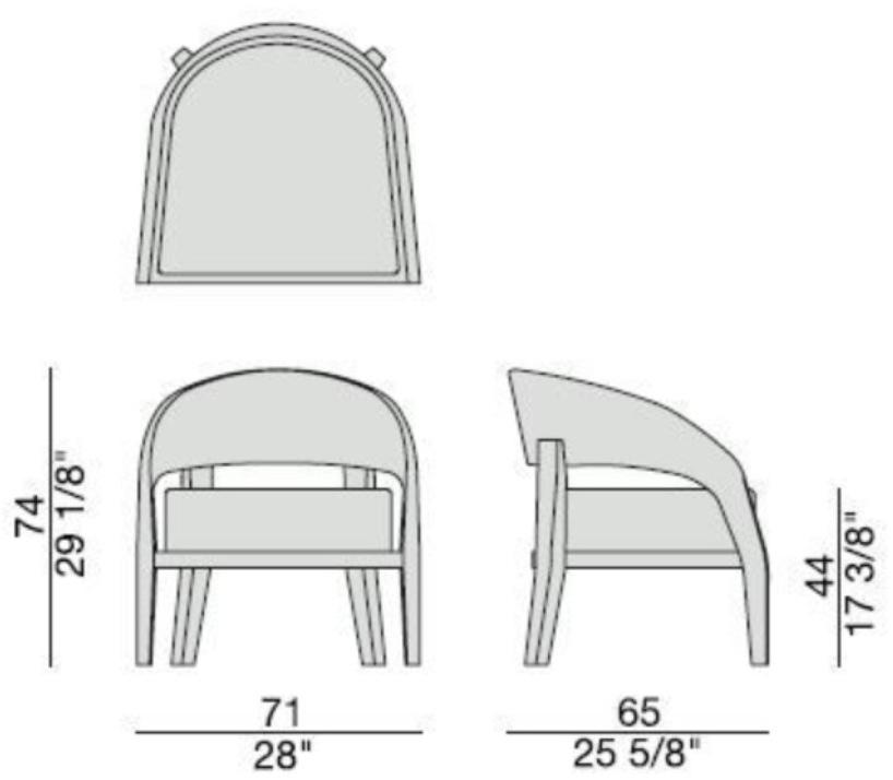 Porada Кресло из орехового дерева с подлокотниками Iron sun-id-1347511 - Вид №4