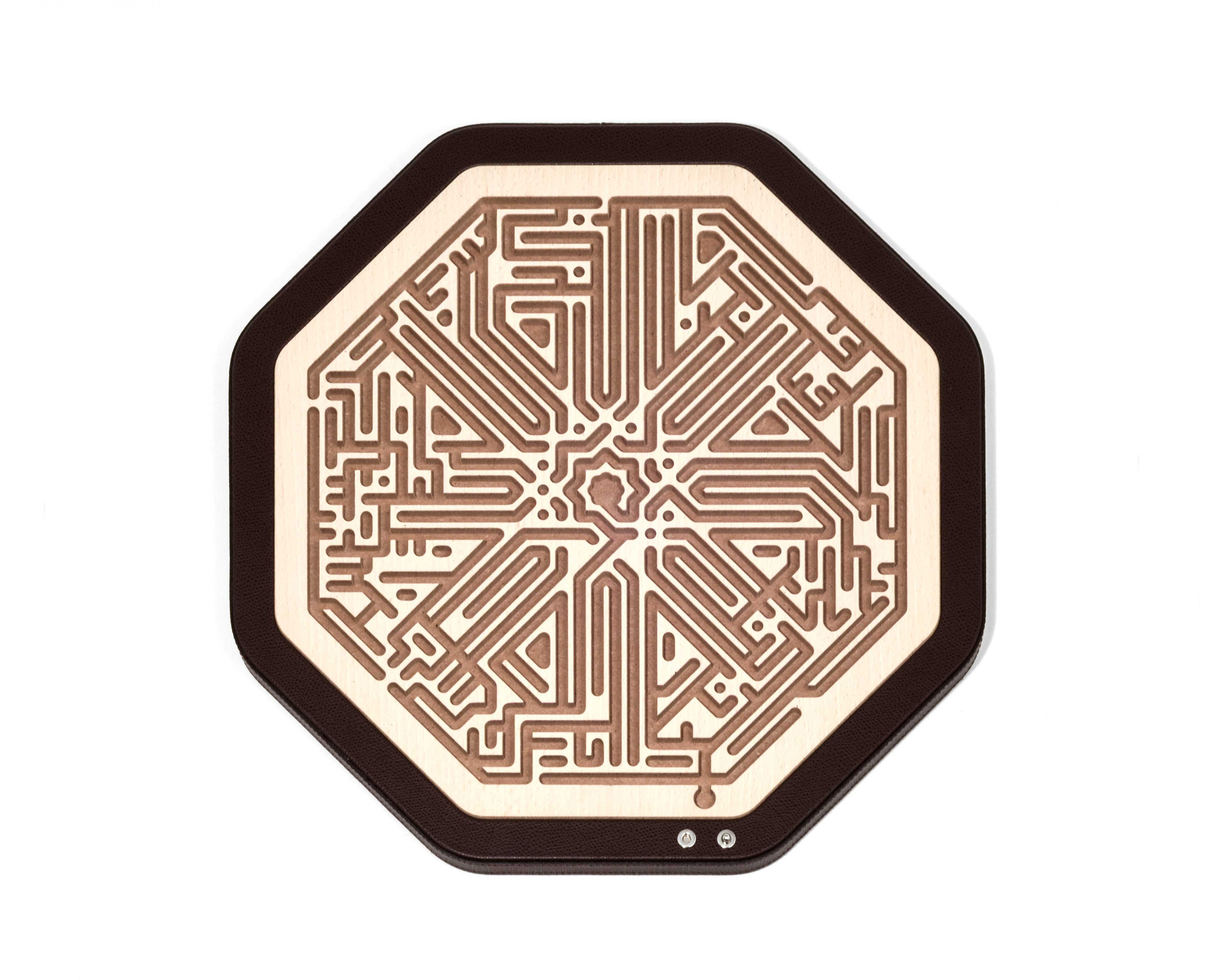 Джинн Восьмиугольный лабиринт - 38X38XH2 см / зернистая кожа_кофе