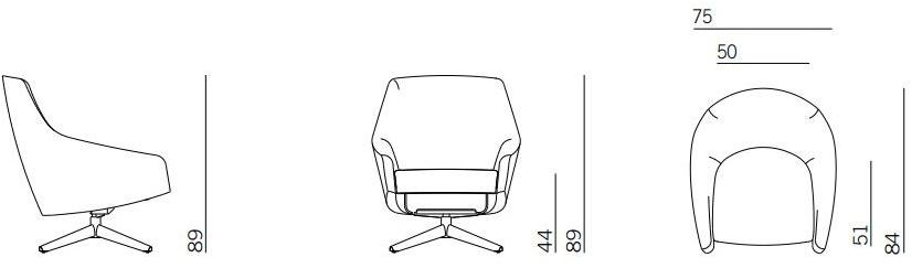 Montis Вращающееся кресло из ткани Puk sun-id-1507704 - Вид №9
