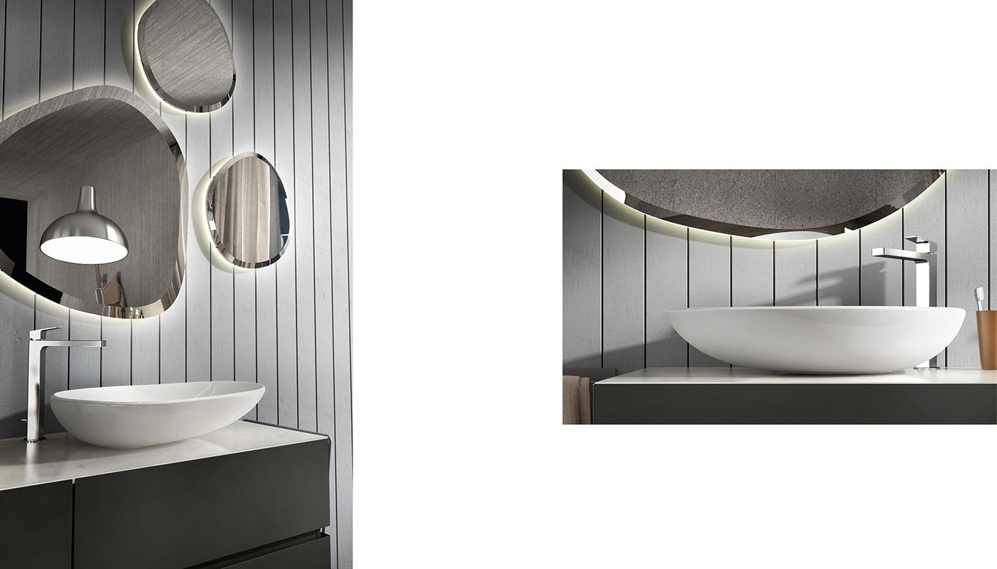 ED-ST41 Edone Круглые зеркала неправильной формы НЕРЕГУЛЯРНЫЙ КРУГЛЫЙ со скошенным периметром  - Вид №7