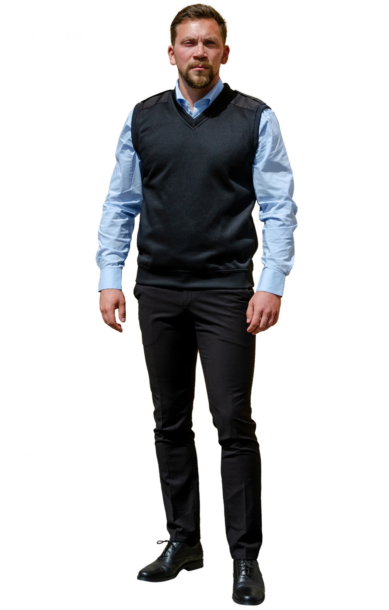 67741 Жилет "ОМЕГА" цвет черный с черным  Одежда для охранных структур  размер 44-46 Спецодежда 