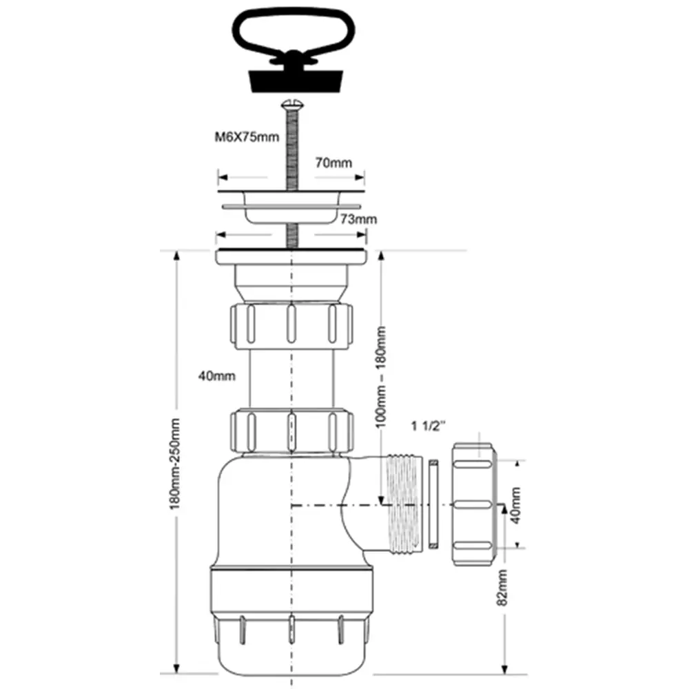 Сифон McALPINE для кухонной мойки с регулируемой высотой и выпуском 82422830 STLM-0027114 - Вид №4