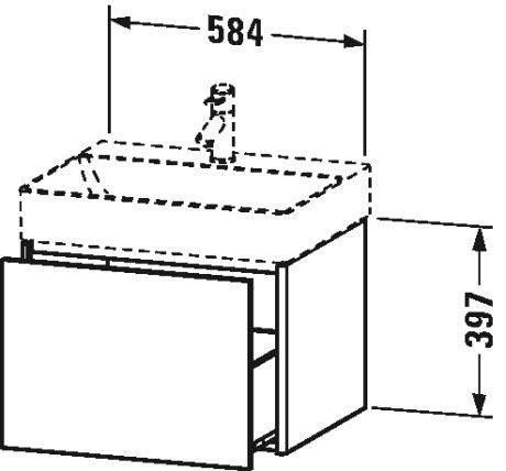 XS406100707 XSquare Тумбочка подвесная Бетонно-серый матовый декор Duravit - Вид №1