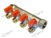 Коллектор с шаровыми кранами нар. рез. FM 3/4х3/4х1/2х4 AQL 2426 AQUAPEX 21177