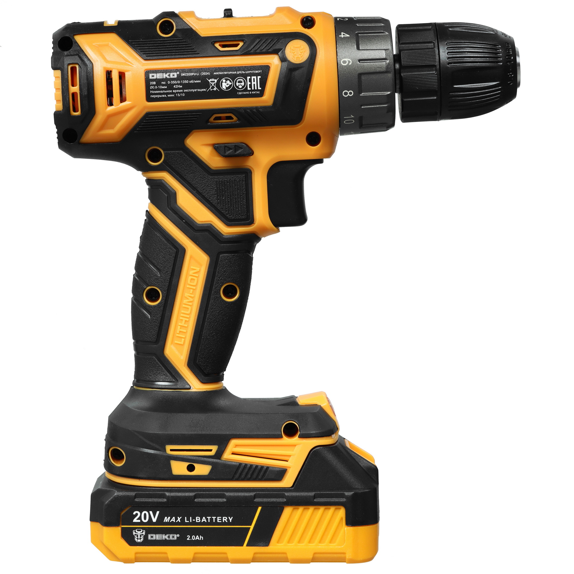 Дрель-шуруповерт DEKO DKCD20FU-Li 063-4093 UNV 20V 5304368 STDN-0072429 - Вид №2